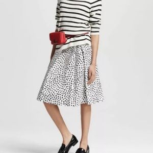 Who What Wear Birdcage Polka Dot Pleated Skirt